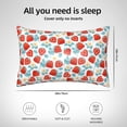 thumbnail image 4 of KLL Strawberries Pattern Silk Pillowcase for Hair and Skin Standard Size 20"X 30" Soft Breathable Pillow Covers for Sleeping, 4 of 6