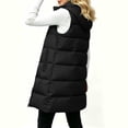 thumbnail image 6 of Womens Puff Vest Outwear with Hood Loose Fit Warm Full Zip Casual Winter Sleeveless Quilted Jacket Black XL, 6 of 7