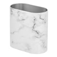 thumbnail image 1 of Bote de basura mDesign delgado en forma de pastilla de acero inoxidable de 7 litros, blanco, 1 of 5