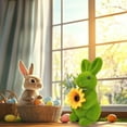 thumbnail image 3 of KCEHTA Easter Bunny Figurines Artificial Green Moss Flocked Bunny Small Rabbit Statue Home Decor, 3 of 7
