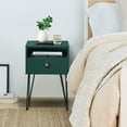 thumbnail image 5 of VECELO Nightstand with 1-Drawer and Metal Legs, Sofa End Table for Living Room Bedroom Office, Green, 5 of 9
