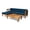 Blue, variant on Mamie Outdoor Acacia Wood 5 Piece 3-Seater Sectional Sofa Set, Teak and Dark Teal