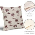 thumbnail image 2 of Burgundy Red Palm Tree Pillow Covers 20X20 Inch Set of 2 Coastal Tropical Plants Coconut Trees Decorative Pillow Cases Summer Beach Vintage Cushion Case Hawaiian Home Decor For Sofa Couch Outdoor, 2 of 6