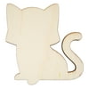 Hello Hobby Wood Cat Shape, Ready-to-Decorate Die-Cut Shape, 3.5" x 0.145" x 3.6"
