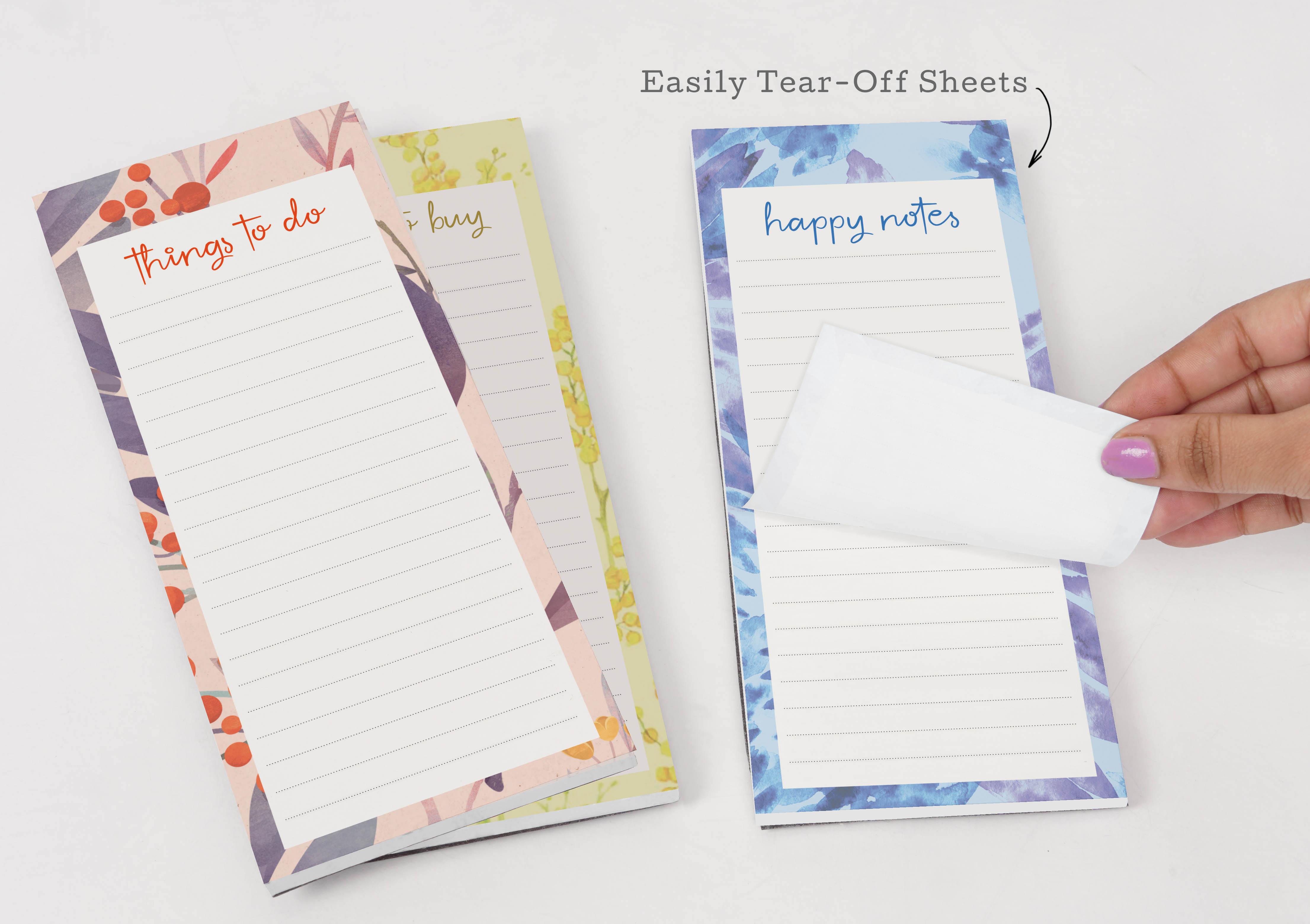 Inkdotpot Pack of 3 Magnetic Fridge To-Do List Notepads- Magnetic Memo Pads For Refrigerator-(50 Sheets Each)-T4