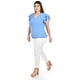 thumbnail image 2 of Blusa con volantes Roman Fashion / Tallas Extras, 1891 (Azul claro) azul 42, 2 of 5