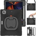 thumbnail image 5 of Funda con soporte de anillo ajustable para iPad de 9,7 pulgadas (2018) con correa para el hombro, gran soporte de anillo ajustable, protección contra golpes., 5 of 5