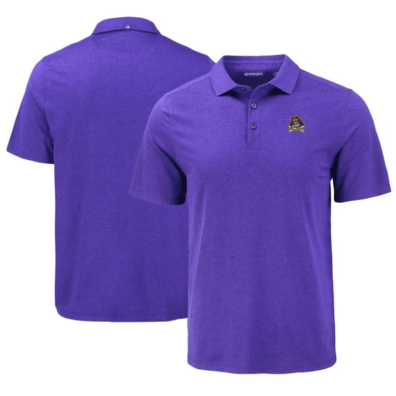 Men's Cutter & Buck Purple ECU Pirates Coastline Epic Comfort Eco Recycled Polo