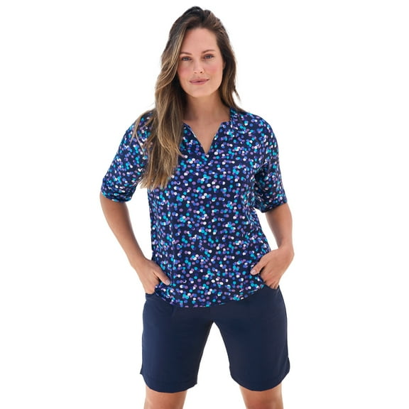 Swim 365 Women's Plus Size Three-Quarter Sleeve Swim Tee