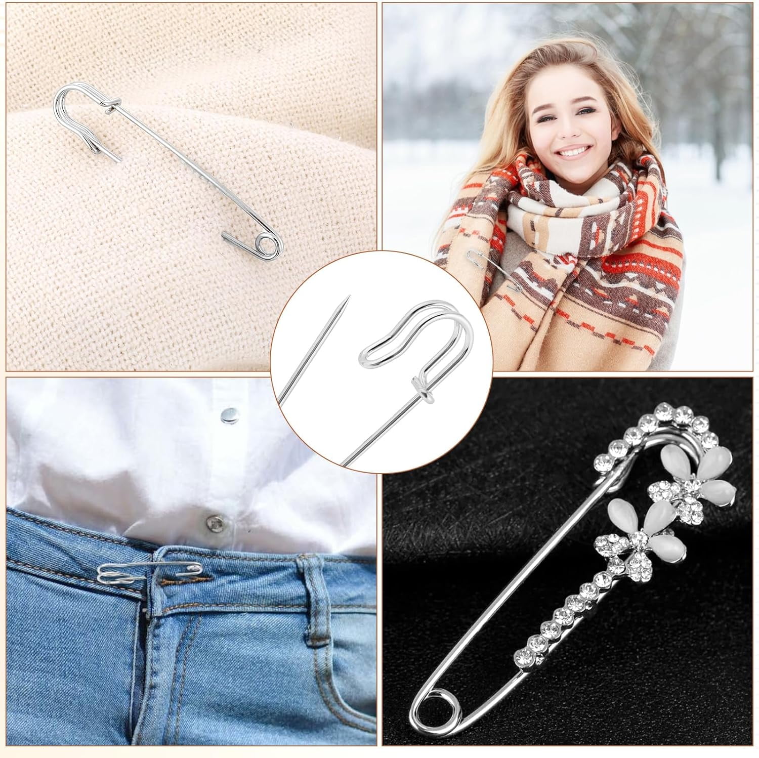 Solennerer Safety Pins Extra Large Heavy Duty - 30PCS 5Inch Blanket Pins, Strong & Sturdy Bulk Pins for Blankets, Skirts, Crafts, Kilts - Silver