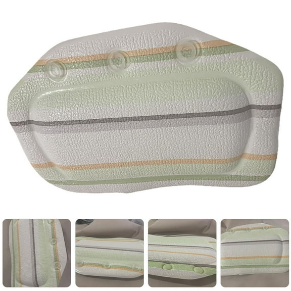 WASHWEPE 1Pcs Bathtub Pillow Relaxing Bath Pillow Waterproof PVC Foam Sponge 11.8X7.9X1.4in Neck Support Tub Accessory