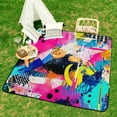 thumbnail image 6 of Color Wave Point Geometry Outdoor Picnic Blanket, Foldable Waterproof Beach Mat, Portable Beach Blanket for Beach Camping, Hiking, Family Concerts, 6 of 7