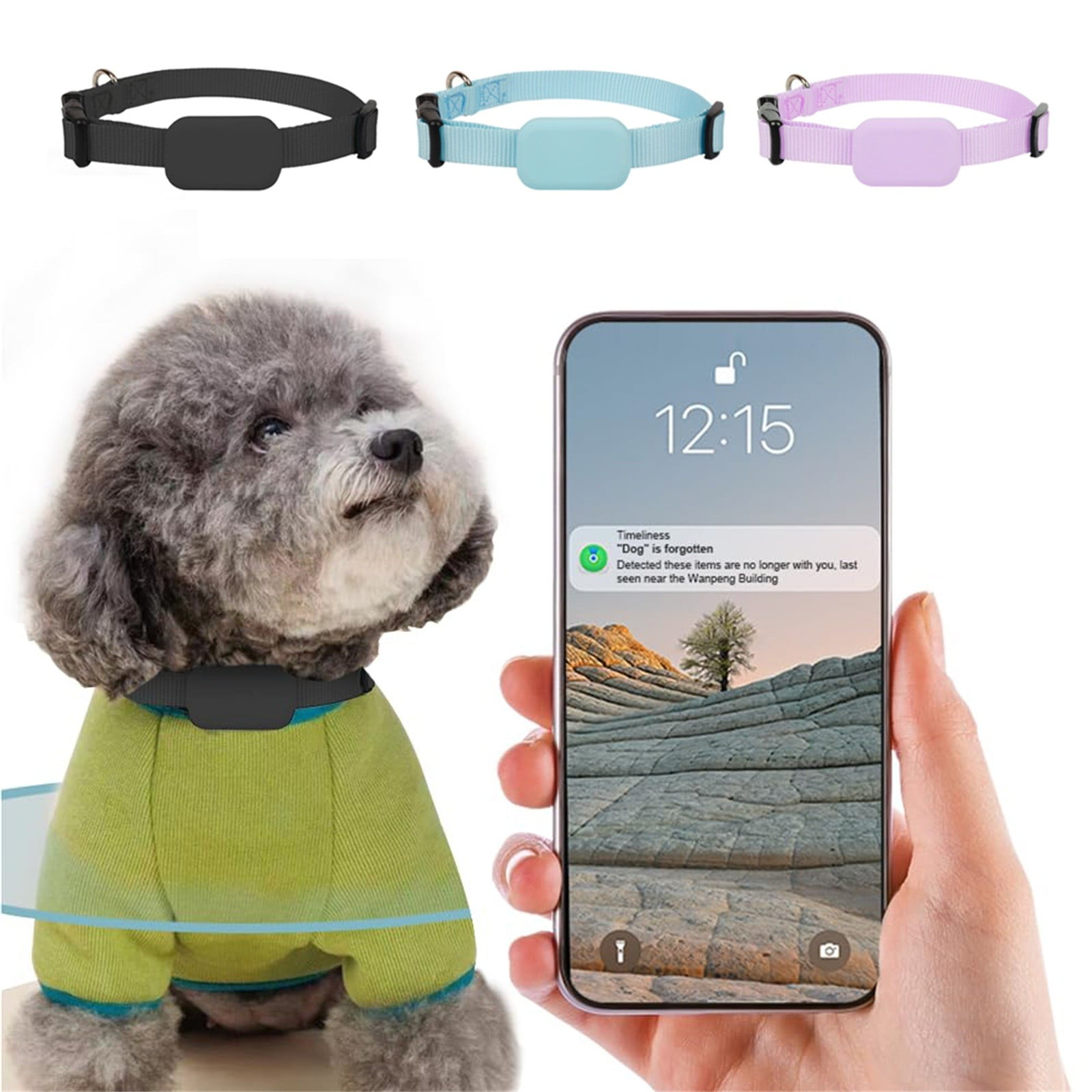 Pet Tracker for Dogs and Cats Tracking Collar for Cats Durable Adjustable Dog Collar Tracker Real Time Location Anti Loss for Pet Monitoring Pink Compatible with Ios 1 Pack