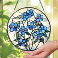 thumbnail image 2 of Botanical Forget-Me-Not Glass Suncatcher, Nature Floral Window Hanging, Handmade Gift Idea, Sun Catcher for Plant and Flower Lovers, 2 of 4