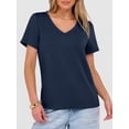 thumbnail image 5 of ANRABESS Womens Short Sleeve Tops Casual V Neck Wrinkle - Free Basic T Shirts Summer Cute Tee 2026 Spring Fashion Clothes Navy Blue Medium, 5 of 7