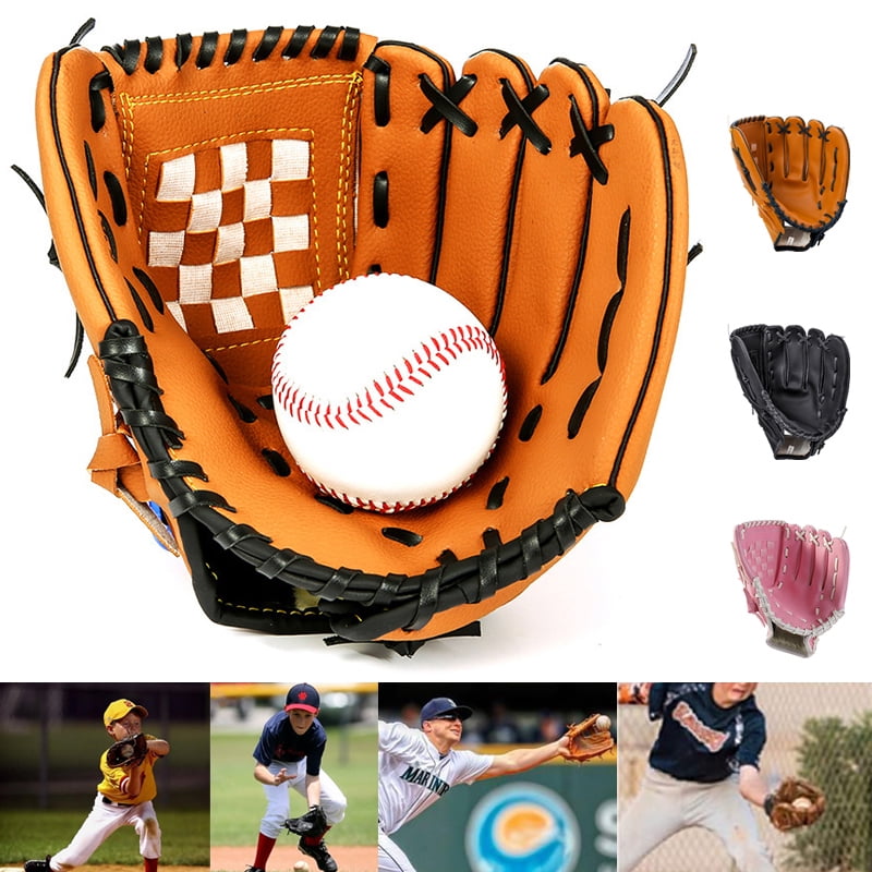 Details about   Kids Chrildren PU Baseball Softball Glove Thrower 10.5 Inches Glove Adjustable 