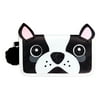 U-Style Critter Club Makeup Bag with Pom Pom, Dog, Black/ White