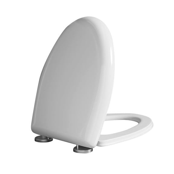 Asoricing Elongated Toilet Seat, Easy Clean Hinges Release for Deep Cleans, Durable PP, Universal Fit, White