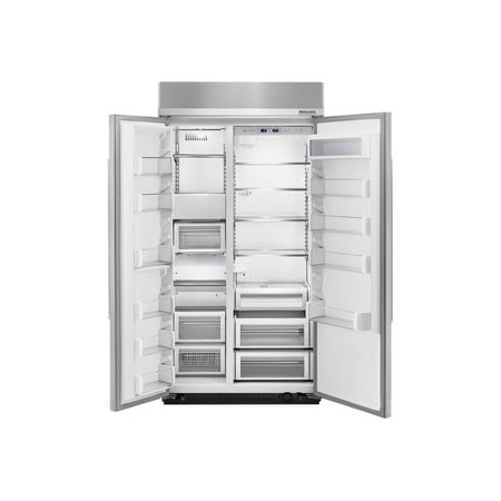 KitchenAid - 25.5 Cu. Ft. Side-by-Side Built-In Refrigerator - Custom Panel Ready