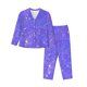 thumbnail image 1 of Fotbe Purple Glitter Conjunto de Pijama de Manga Larga para Mujer con Estampado, Ropa de Dormir de 2 Piezas, Conjunto de Casa Suave y Cómodo con Bolsillos-X-Large, 1 of 7