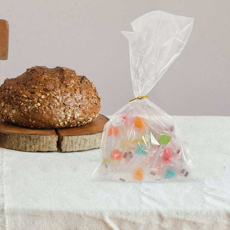 Guichaokj Clear Gift Bags Cellophane 100 Pcs Reusable Bread Baking Packaging Sandwich White Plastic