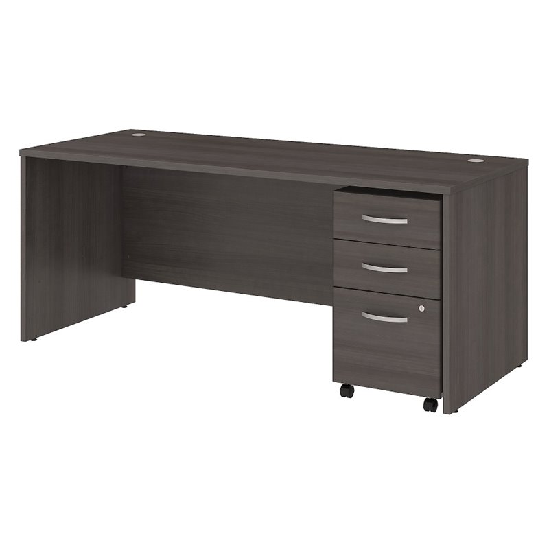 Scranton & Co 72" Computer Desk with File in Storm Gray