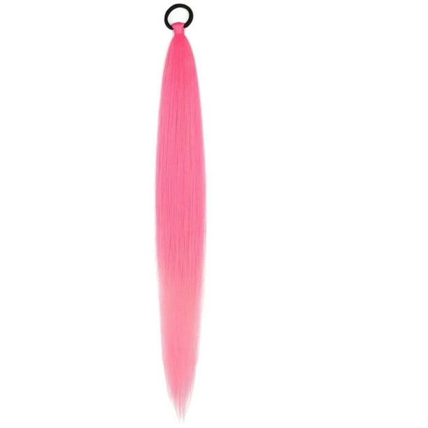 Extensión de cola de caballo con lazo de color para mujeres y niñas, accesorios para cabello oscuro para festivales, fiestas de Halloween, horquilla de 26 pulgadas.