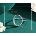 thumbnail image 3 of 925 Sterling Silver Oval Diamond Ring For Women, Gold Plated Inlaid Artificial Gemstones, Simple Style, Width 1.54 cm, Weight 1.53 g, 3 of 5