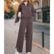 thumbnail image 5 of Chaqueta Deportiva de Larga con Solapa y Cremallera para Mujer, Ideal para Otoño e Invierno Chaqueta Holgada para Yoga Al Aire Libre Marrón XXL, 5 of 7