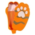 thumbnail image 1 of Bandeja de almacenamiento con forma de gato para materiales de pintura; organizador con estampado naranja; plato con compartimentos para materiales de arte; soporte portátil, 1 of 6