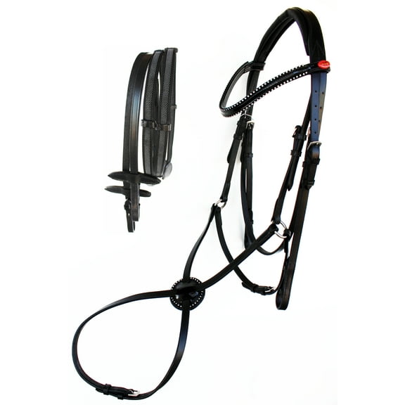 English Horse Padded Figure Eight Leather Adjustable Jumping Hunter Bridle 803475BKF
