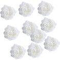 thumbnail image 1 of 10 piezas Vintage peonía artificial flores cabeza de tela perfecl Blanco, 1 of 8
