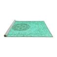 thumbnail image 2 of Ahgly Company Machine Washable Indoor Rectangle Persian Turquoise Blue Traditional Area Rugs, 7' x 10', 2 of 4