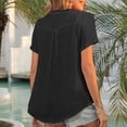 thumbnail image 6 of Ashirexll Short Sleeve Shirts for Women, Summer Shirts for Women, Casual Plus Size Short Sleeve Solid Color V-Neck T-Shirt, 6 of 6