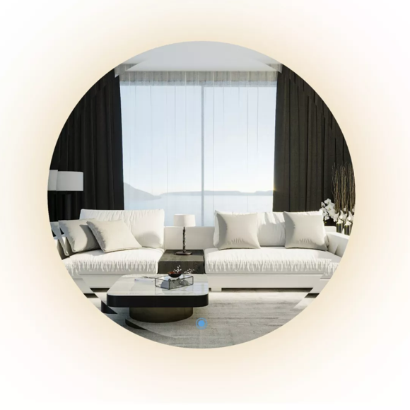 Espejo Redondo Decorativo 70 cm Herrashop 3 tonos de luz led