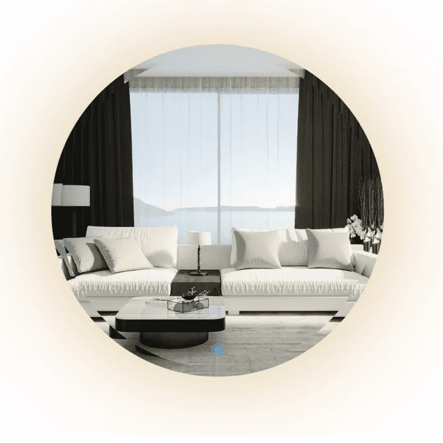 Espejo Redondo Decorativo 70 cm Herrashop 3 tonos de luz led