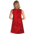 thumbnail image 2 of Bixox Red Rose Print Women's Sleeveless A-Line Dress with Pockets, Casual Knee-Length Tank Dress for Summer-Large, 2 of 7