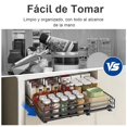 thumbnail image 4 of Organizador de Gabinete Extraíble, Cajones Deslizables para Cocina, sin Necesidad de Perforar, Ancho Ajustable(31 cm-51 cm), con Pegatinas Adhesivas Nano Fijas (Negro Grande y Pequeño), 4 of 7