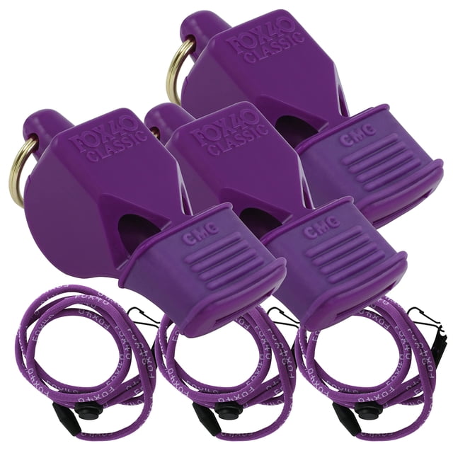 Silbatos Fox 40 Classic CMG Acolchonados Paquete de 3 Morado