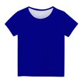 thumbnail image 5 of Gamivast Girls Short Sleeve Shirts Summer Basic Tops Clothing Solid Color Casual Loose Fit Crewneck Shirts Kids Cute Tunic Tees Tops Blue 11Y Camiseta De Para Niños, 5 of 5