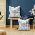 thumbnail image 2 of Boho Throw Pillow Covers 18x18 Inch Set of 2, Asian Scenic Blue White Throw Pillows Vintage Farmhouse Decorative Pillowcase Linen Cushion Cover for Home Sofa Bedroom Outdoor, 2 of 6