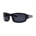 thumbnail image 1 of Locs Mens Skull Print Arm Wrap Gangster Sunglasses Black Grey Pattern, 1 of 4