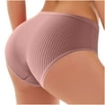 thumbnail image 3 of Women's Ribbed Briefs Underwear No Show Bikini Panties Stretch Comfortable Underwear, 3 of 9