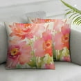 thumbnail image 2 of COMIO  Throw Pillow Case Peach Peony Square Cushion Cover Standard Pillowcase for Men Women Home Decorative Sofa Armchair Bedroom Livingroom 2pc, 2 of 6