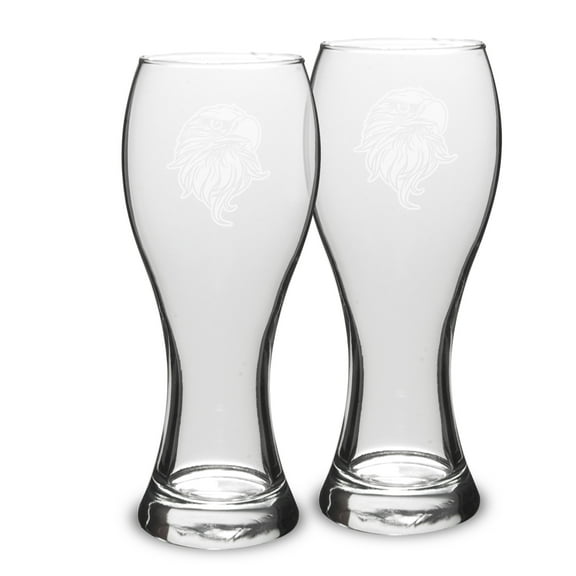 Eagles Head Deep Etched  23 oz Giant Beer Pilsner - Set of 2