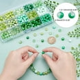 thumbnail image 5 of 300pcs 8mm Green Glass Beads 15 Colors Craft Glass Beads St Patrick Day Beads Christmas Green Loose Beads Spacers for Spring Home Decor DIY Earring Necklace Bracelet Jewelry Making, 5 of 9