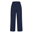 thumbnail image 3 of Posijego Cotton Linen Casual Pants for Women Elastic Waist Wide Leg Pants Comfy Straight Leg Pants S-5XL, 3 of 7
