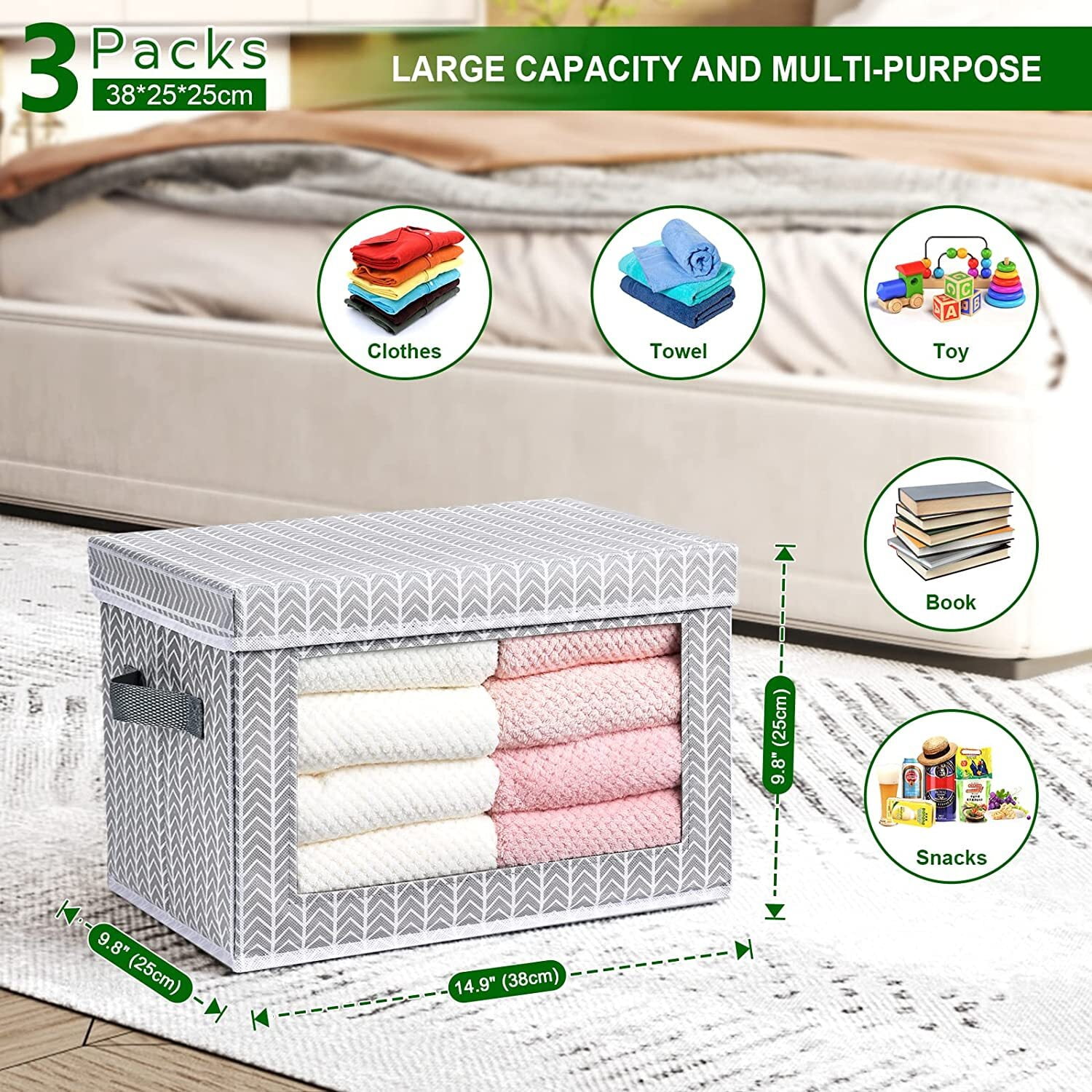 Zeceouar Clearance Items for Home Shelf Storage Box,Fabric Cabinet  Organizer,With Handles,Storage Basket For Home And Office. 