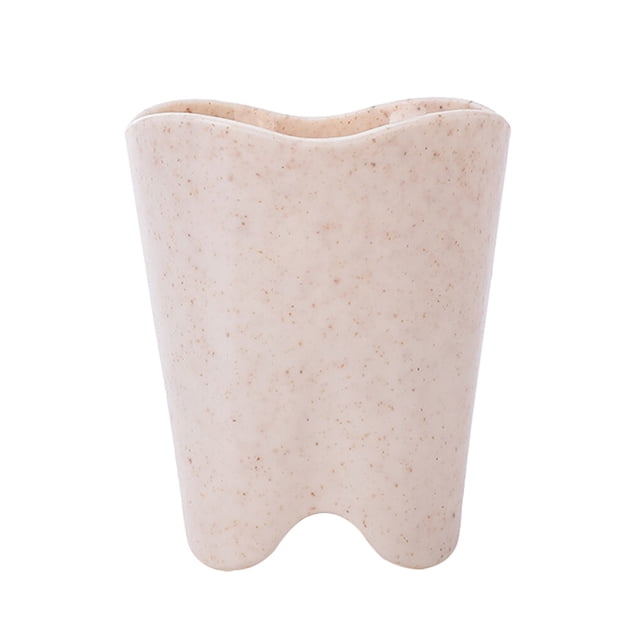 Billuyoard Taza De Agua Para Lavar La Boca Taza De Enjuague Bucal Para Parejas Contenedor De Almacenamiento De Cepillo De Dientes De Plástico Juegos de accesorios de baño beige