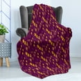 thumbnail image 4 of Autumn Soft Flannel Fleece Blanket, Composition of Nature Warm Tones Cozy Abstract Autumn Leaves Illustration, Cozy Plush for Indoor and Outdoor Use, 70" x 90", Plum and Earth Yellow, by Ambesonne, 4 of 5